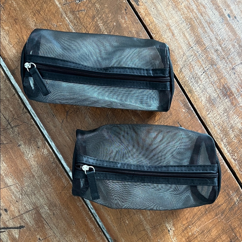 Clearance 🧹| Black Mesh Zipper Pouch Set (2 pouches)